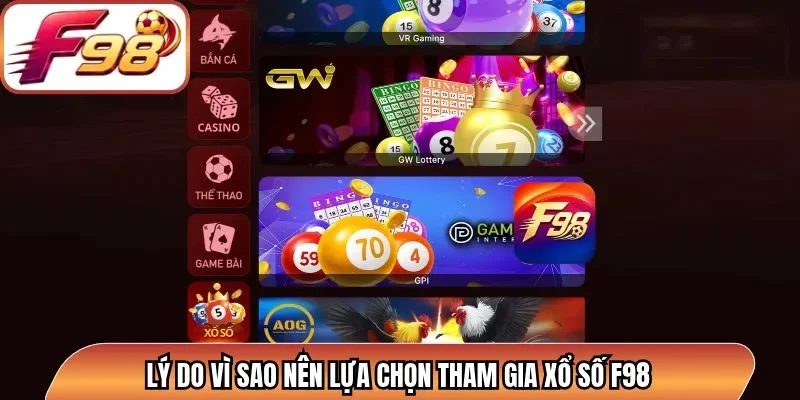 Lý do vì sao nên lựa chọn tham gia xổ số F98 